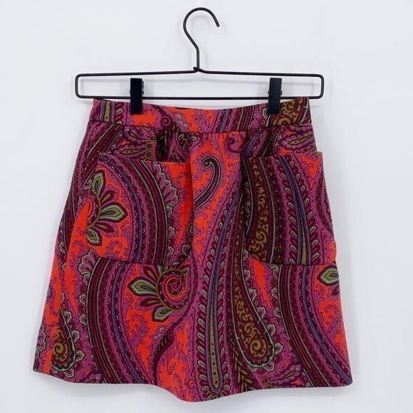 MIU MUI RETRO 1960’S STYLE PAISLEY SKIRT MULTI COLORED WOOL SKIRT - Picture 1 of 10